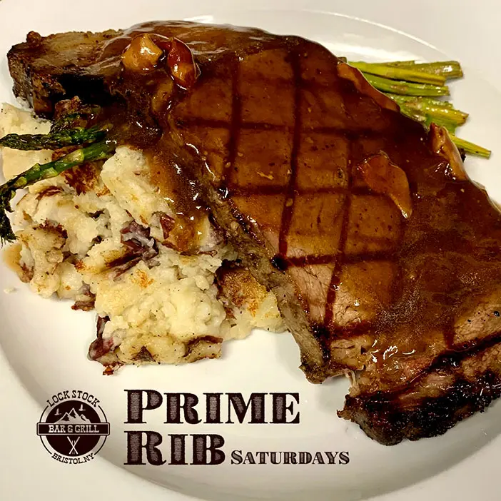 Promo graphic for Prime Rib Saturdays